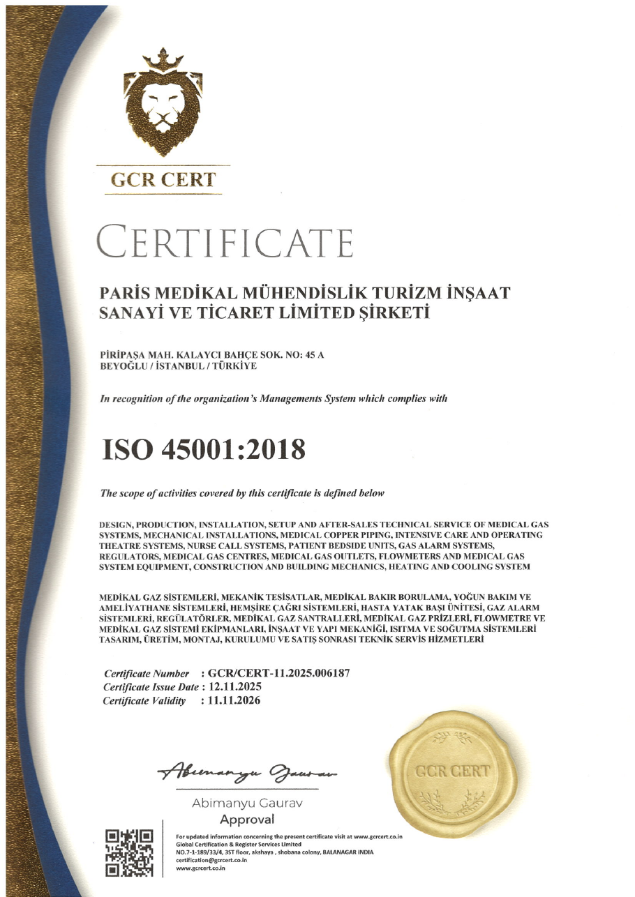 ISO 45001:2018 belgesi